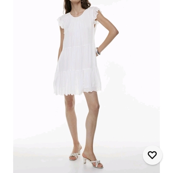 Wilfred  Women's White Ruffle Mini Dress Size M - Picture 1 of 12